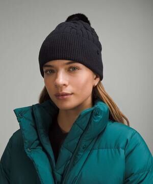 Lululemon Cable Knit Pom Beanie Black NWT | Retail $58